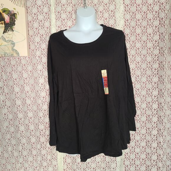 NWT Faded Glory black long sleeve top size 3X - Picture 1 of 7